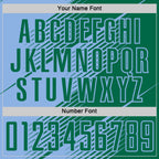 Custom Kelly Green Light Blue Line Sublimation Soccer Uniform Jersey