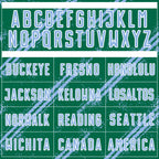 Custom Kelly Green Light Blue-White Abstract Fragment Art Splash Sublimation Soccer Uniform Jersey