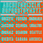 Custom Orange Aqua-White Modern Polka Dot Sublimation Soccer Uniform Jersey