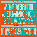 Custom Orange Aqua-White Modern Polka Dot Sublimation Soccer Uniform Jersey