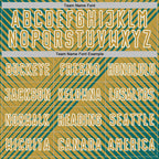 Custom Teal Old Gold-White Line Sublimation Soccer Uniform Jersey