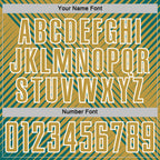 Custom Teal Old Gold-White Line Sublimation Soccer Uniform Jersey