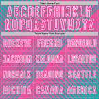 Custom Aqua Pink-White Line Sublimation Soccer Uniform Jersey