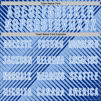 Custom Royal Light Blue-White Line Sublimation Soccer Uniform Jersey