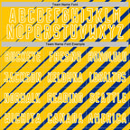 Custom Royal Yellow-White Lines Sublimation Soccer Uniform Jersey