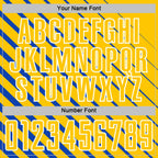 Custom Thunder Blue Yellow-White Lines Sublimation Soccer Uniform Jersey