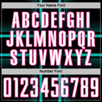 Custom Black White Aqua-Pink Lines Sublimation Soccer Uniform Jersey