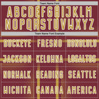 Custom Burgundy Old Gold-White Lines Sublimation Soccer Uniform Jersey