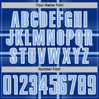 Custom Royal Light Blue-White Lines Sublimation Soccer Uniform Jersey