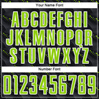 Custom Black Neon Green-White Slant Lines Sports Sublimation Soccer Uniform Jersey