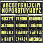 Custom Black Neon Yellow-White Slant Lines Sports Sublimation Soccer Uniform Jersey