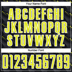 Custom Black Neon Yellow-White Slant Lines Sports Sublimation Soccer Uniform Jersey