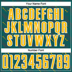 Custom Teal Gold-White Slant Lines Sports Sublimation Soccer Uniform Jersey