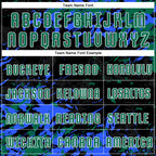 Custom Black Kelly Green Royal-White Fluid Art Splash Sublimation Soccer Uniform Jersey