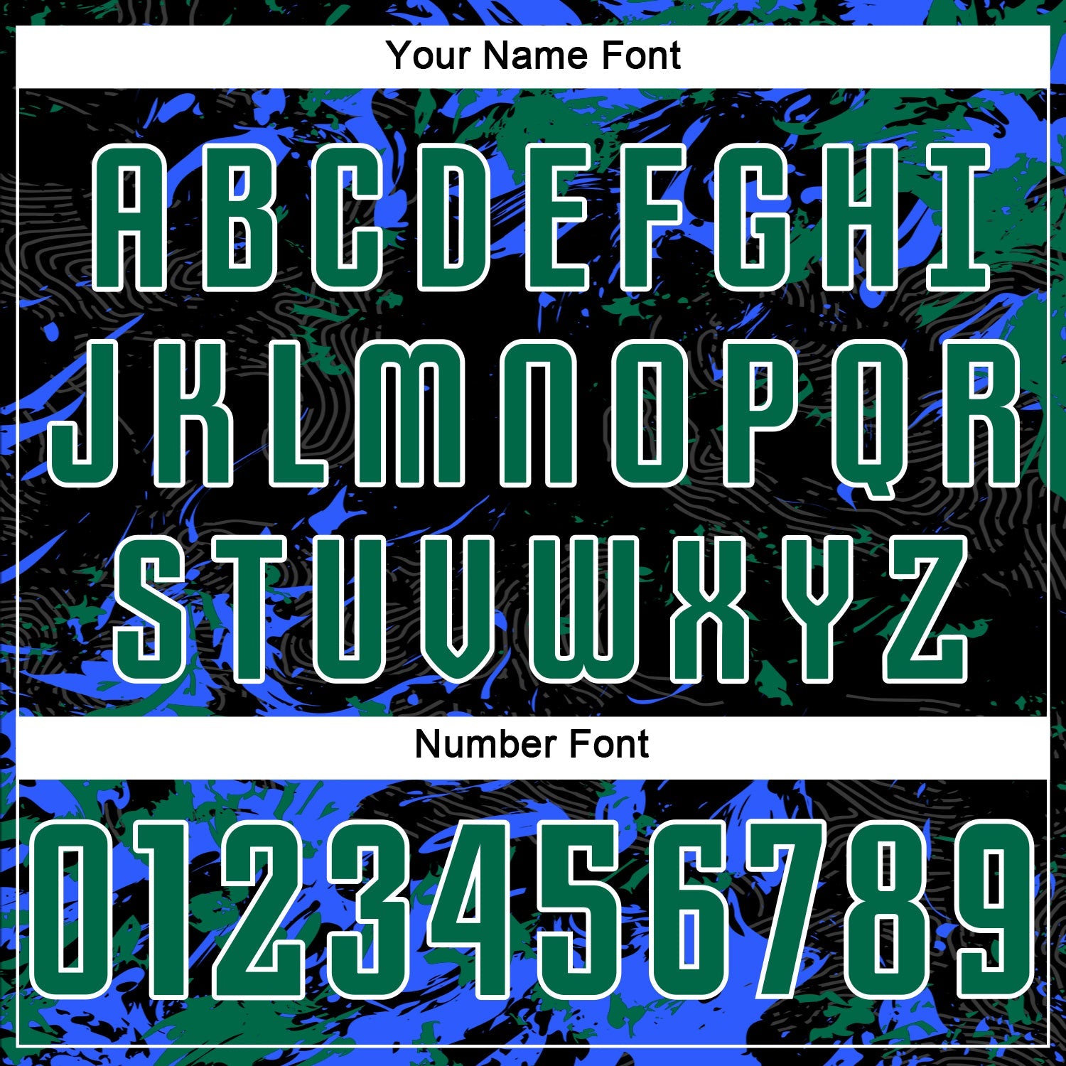 Custom Black Kelly Green Royal-White Fluid Art Splash Sublimation Soccer Uniform Jersey