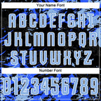 Custom Black Light Blue Royal-White Fluid Art Splash Sublimation Soccer Uniform Jersey