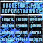 Custom Black Sky Blue Royal-White Fluid Art Splash Sublimation Soccer Uniform Jersey