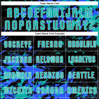 Custom Black Aqua Royal-White Fluid Art Splash Sublimation Soccer Uniform Jersey