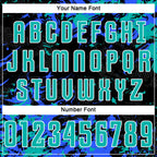 Custom Black Aqua Royal-White Fluid Art Splash Sublimation Soccer Uniform Jersey