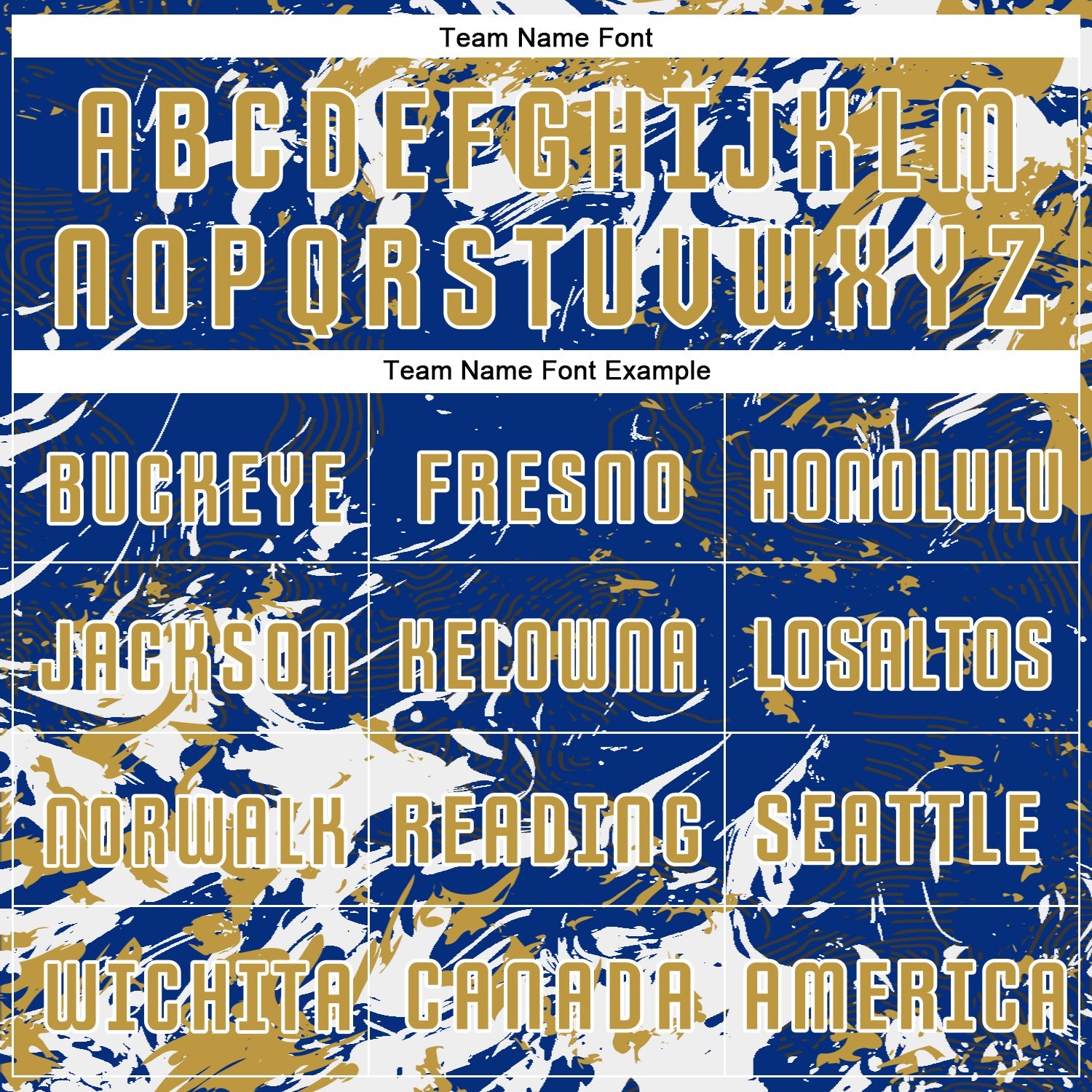 Custom Royal Old Gold-White Fluid Art Splash Sublimation Soccer Uniform Jersey