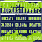 Custom Navy Neon Green-White Abstract Fragment Art Sublimation Soccer Uniform Jersey