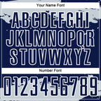 Custom Navy Silver-White Abstract Fragment Art Sublimation Soccer Uniform Jersey