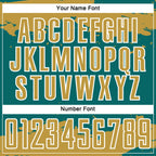 Custom Teal Old Gold-White Abstract Fragment Art Sublimation Soccer Uniform Jersey