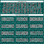 Custom Black Aqua-White Geometric Arrow Sublimation Soccer Uniform Jersey