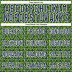 Custom Navy Neon Green-White Geometric Arrow Sublimation Soccer Uniform Jersey