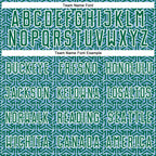 Custom Kelly Green Light Blue-White Geometric Arrow Sublimation Soccer Uniform Jersey