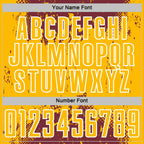 Custom Burgundy Gold-White Abstract Splatter Grunge Art Sports Sublimation Soccer Uniform Jersey