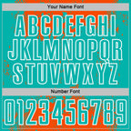 Custom Orange Aqua-White Abstract Splatter Grunge Art Sports Sublimation Soccer Uniform Jersey