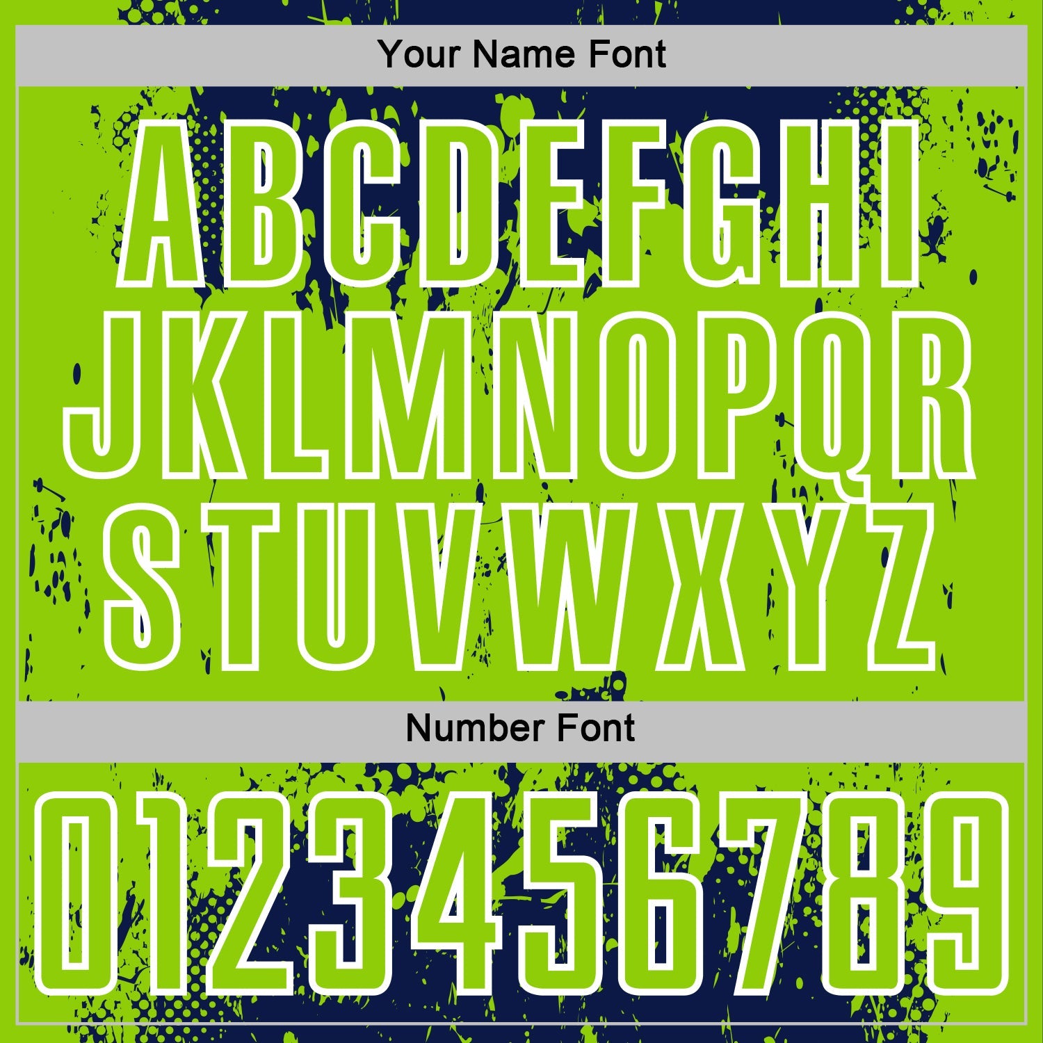 Custom Navy Neon Green-White Abstract Splatter Grunge Art Sports Sublimation Soccer Uniform Jersey