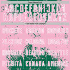 Custom Kelly Green Light Pink-White Abstract Splatter Grunge Art Sports Sublimation Soccer Uniform Jersey