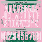 Custom Kelly Green Light Pink-White Abstract Splatter Grunge Art Sports Sublimation Soccer Uniform Jersey