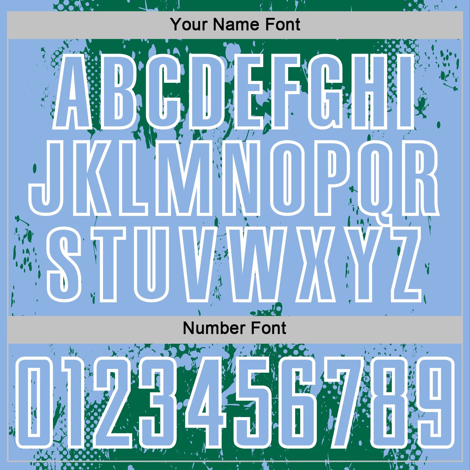 Custom Kelly Green Light Blue-White Abstract Splatter Grunge Art Sports Sublimation Soccer Uniform Jersey