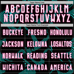 Custom Black White Aqua-Pink Curve Lines Sports Sublimation Soccer Uniform Jersey