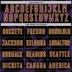 Custom Black Purple-Yellow Curve Lines Sports Sublimation Soccer Uniform Jersey