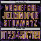 Custom Black Purple-Yellow Curve Lines Sports Sublimation Soccer Uniform Jersey