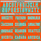 Custom Orange Aqua-White Curve Lines Sports Sublimation Soccer Uniform Jersey