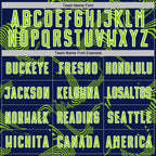 Custom Navy Neon Green-White Curve Lines Sports Sublimation Soccer Uniform Jersey