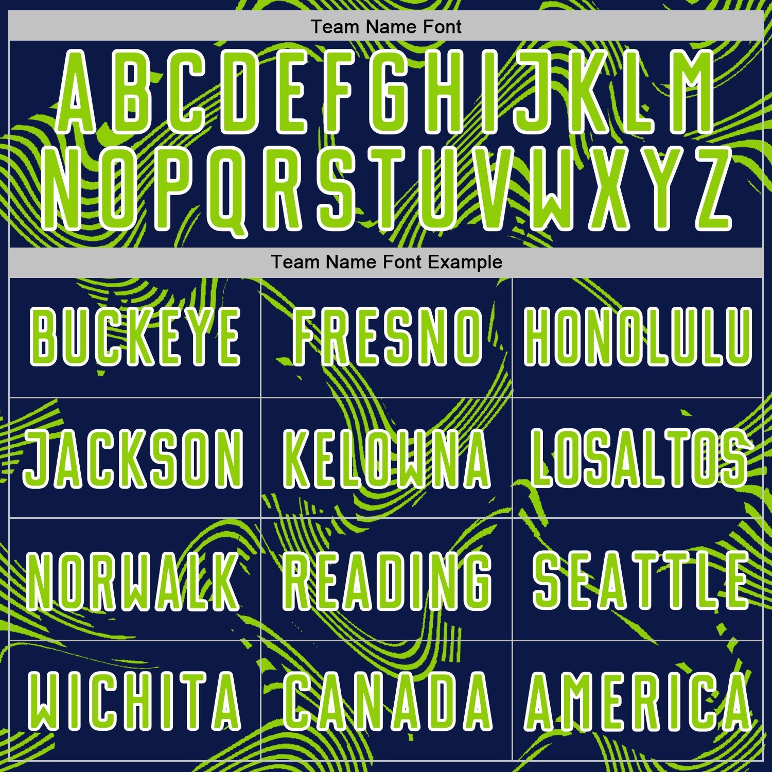 Custom Navy Neon Green-White Curve Lines Sports Sublimation Soccer Uniform Jersey