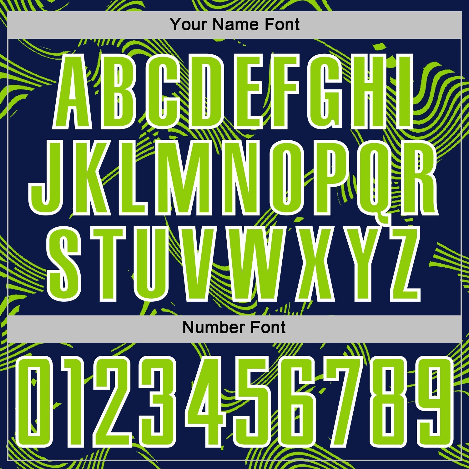 Custom Navy Neon Green-White Curve Lines Sports Sublimation Soccer Uniform Jersey