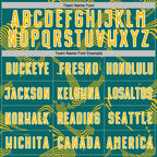 Custom Teal Gold-White Curve Lines Sports Sublimation Soccer Uniform Jersey