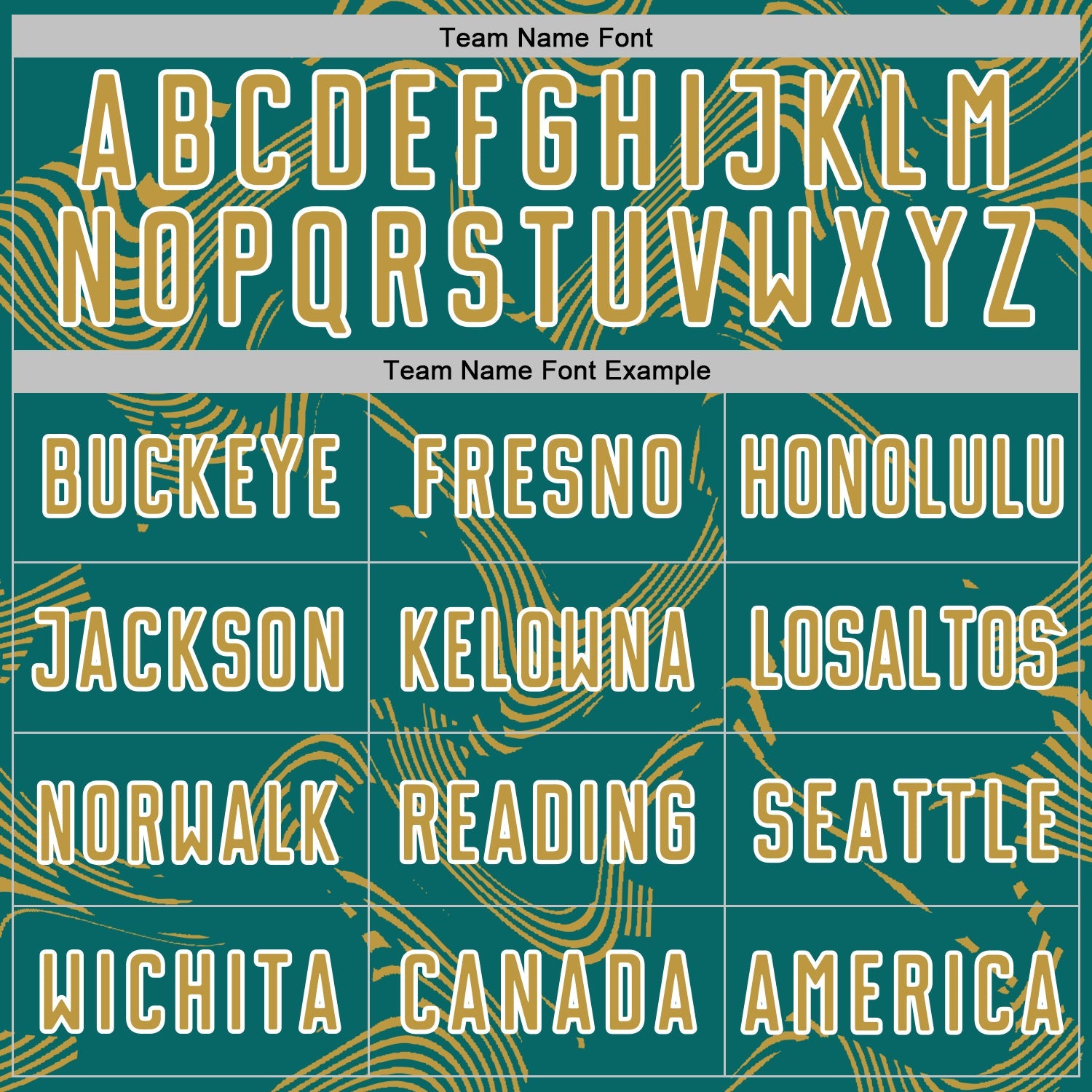 Custom Teal Old Gold-White Curve Lines Sports Sublimation Soccer Uniform Jersey