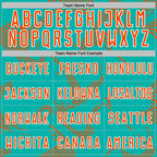 Custom Aqua Orange-White Curve Lines Sports Sublimation Soccer Uniform Jersey