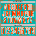 Custom Aqua Orange-White Curve Lines Sports Sublimation Soccer Uniform Jersey