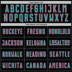 Custom Black Aqua-Neon Pink Geometric Shape Sports Sublimation Soccer Uniform Jersey