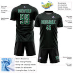 Custom Black Kelly Green-White Geometric Shape Sports Sublimation Soccer Uniform Jersey