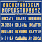 Custom Royal Old Gold-White Geometric Shape Sports Sublimation Soccer Uniform Jersey